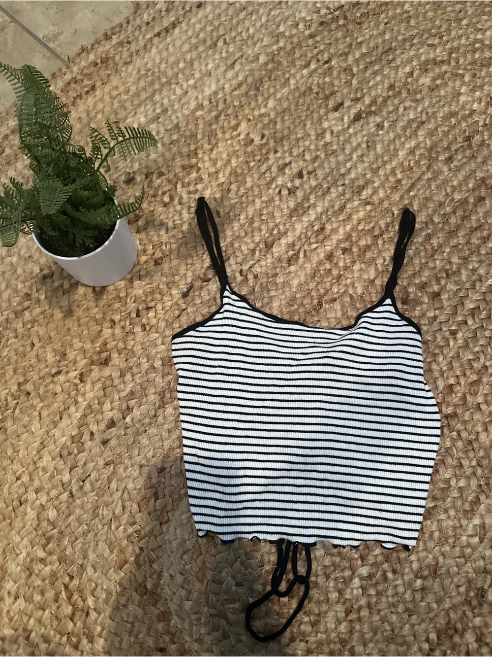STRIPED CROP TANK